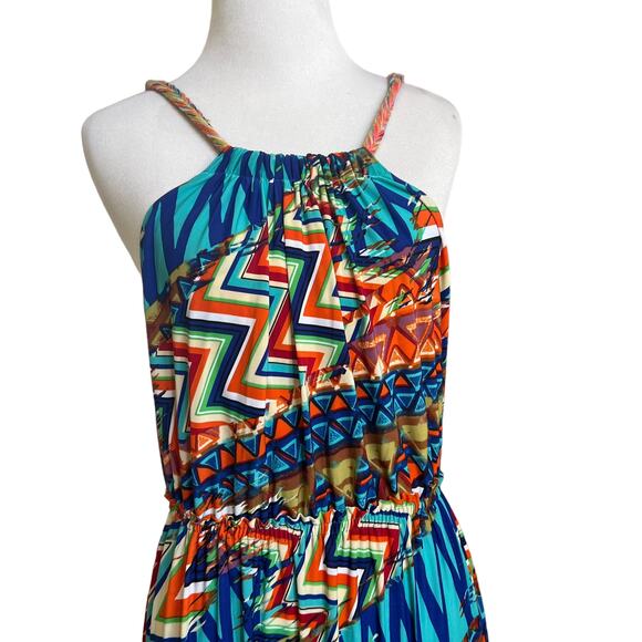 Tbags Los Angeles Multi colored Maxi Dress Medium - Picture 3 of 6